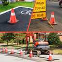 RoadHero 8 Pack Traffic Safety Cones 18 Inch, PVC Cone with Black Weighted Base, Orange Cones with Reflective Collar, Cones for Parking Lot, Construction Events, Road Safety
