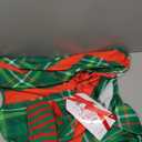 Blosssound Christmas Candy Cane Present Costume for Women Holiday Poncho Outfit Adult Red White Green Stripe Thigh High Sock M