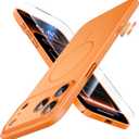 JUESHITUO Magnetic Slim Fit Case for iPhone 17 Pro, Ultra Thin Matte Hard PC Cover, Case iPhone 17 Pro Compatible with MagSafe, Off White (Orange)