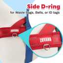 No Escape Dog Harness Medium Sized Dog, Neck Training No Pull Adjustable Lightweight Nylon Dog Harness for Medium Bulldog, Reflective Soft Vest with Traffic Handle, Red/Blue, L