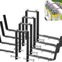 Adnee Set of 4 Double Sided Planter Box Brackets-Adjustable Window Boxes Flower Brackets-Railing Planters Box Brackets for Garden Balcony Window Fence Stairs