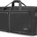 Gonex Foldable Travel Duffle Bag, Lightweight with Shoe Compartment | 210D Nylon, Water-Repellent, Folds Compact, Multiple Pockets, Luggage Sleeve, Travel & Weekend Use, 80L, Dark Grey