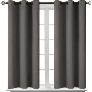 BGment Blackout Curtains for Bedroom - Grommet Thermal Insulated Room Darkening Curtains for Living Room, Set of 2 Panels (38 x 45 Inch, Grey)
