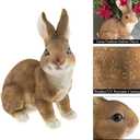 CLEVER GARDEN Brown Rabbit Garden Statue Outdoor Décor, Resin Figurine Decoration for Lawn, Yard, Patio, Porch, and More