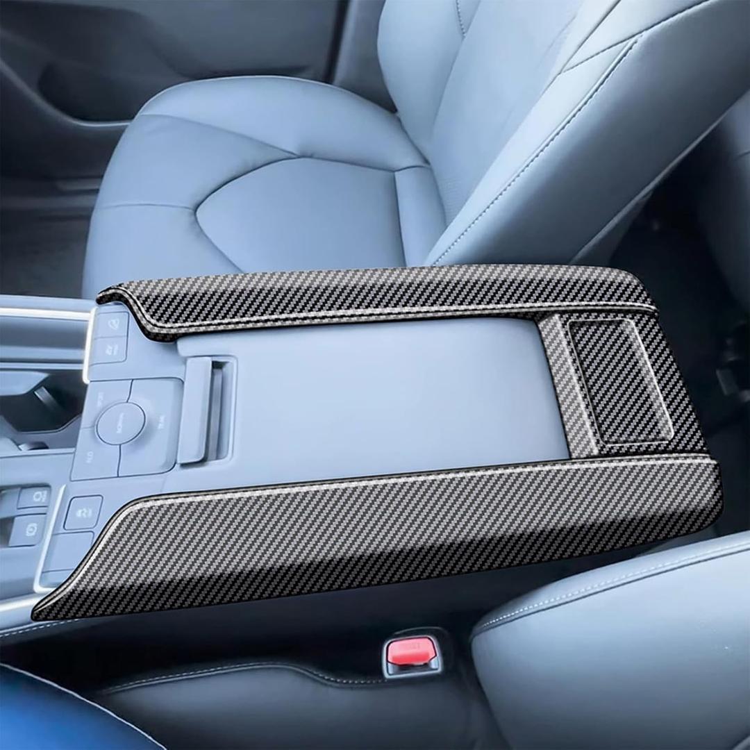for Toyot-a Grand Highlander 2024 2025 Armrest Box Panel Cover Interior Modifications Compatible with 2024 2025 Grand Highlander ABS Accessories(Carbon Fiber)