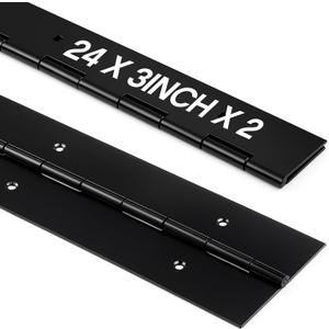 Zonon 2 Pack Heavy Duty Piano Hinge 24'' x 3 '' Width 0.060'' Thick, Black