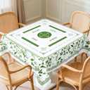 55 x 55 in Mahjong Tablecloth Square Florals Card Table Mat Chinoiserie Game Table Cover Mahjong Party Decorations for Beginners, Lovers, Card, Board Tile Games, Poker, Dominoes (Green)