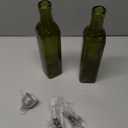 2-Pack Olive Oil Dispenser Bottle Set - 17oz/500ml Dark Green Glass Oil and Vinegar Bottles for Kitchen, Includes 2 Stainless Steel Pourers, Funnel, Brush & 4 Chalkboard Labels