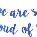 3 x 2026 Graduation Banner Party Decorations Blue We are So Proud of You Congratulations Banner for High School College Graduation Party Decorations 2026 Blue