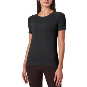 Mondetta Women's Short Sleeve Fitted Active Seamless T-Shirt (Medium, Black)