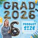 Unittype Graduation Pool Party Decorations Grad 2026 Pool Floats Gold Glitter Inflatable Floating Letter Number PVC 20x15 Inch for Congrats Class of 2026 Photo Prop Decor