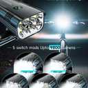 2026 Upgrade 6800Lumen Bike Light for Night Riding,Super Bright 6 LED Headlight,Aluminum 10 Mode Rechargeable Bicycle Light Front and Rear,360Rotatable Brackt,Waterproof,Runtime 72 hr,Road Shockproof