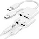 [Apple MFi Certified] iPhone 17 16 15 Headphones Adapter, 2 Pack USB Type C to 3.5mm Aux Audio Headphone and Charger Dongle Adapter for iPhone 17 16 15 Pro Max, Galaxy S25 S24 S23, Pixel 9 8 7