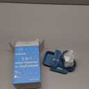 VANNON 3 in 1 Hamster Water Bottle No Drip Small Animal Water Bottle Automatic Bottle Dispenser with Food Container Base Hut and Hideout Base 4oz/120ml,Leekproof, BPA Free (Blue)