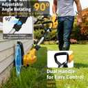 Cordless Weed Wacker & Edger for Dewalt 20V Battery, 3-in-1 Folding 150cm/59in Brushless Electric String Trimmer, Grass Cutter with 3 Types Blades for Lawn, Yard and Bush Trimming(No Battery), Medium