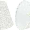 Aspen Creative 32113-2A, Hardback Empire Clip-On Chandelier Lamp Shade, White, 3" Top x 6" Bottom x 5" Slant Height, Set of 2