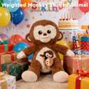 Monkey Stuffed Animals, Mommy Monkey Plush with Baby, 5 Pcs Plush Toy for Girl Boy, Birthday Gifts for Kids, Medium