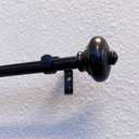 Decopolitan Burlingame 26-48 Inch Adjustable Curtain Rod Set, 5/8 Inch Diameter in Black