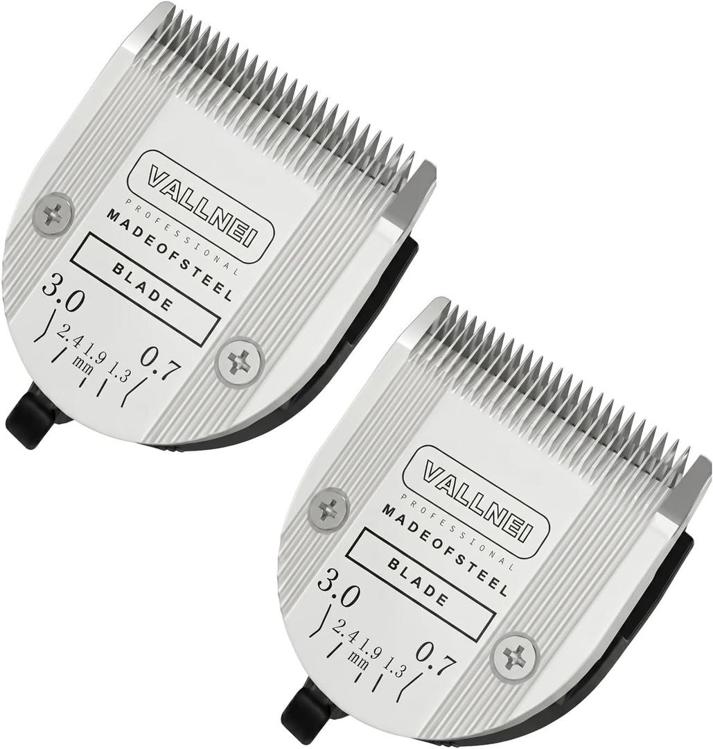 [2 Pack] 5-in-1 Replacement Clipper Blade, Detachable & Adjustable Dog Grooming Blade Compatible with Wahl Arco, Bravura, Chromado, Creativa, Figura, Motion & SuperGroom (Silver)