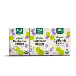 Pack of 5, 365 by Whole Foods Market, Organic Raisins, 1 Ounce (EXP 08/18/26)