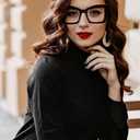 REAVEE Oversized Square Reading Glasses for Women, Blue Light Blocking Large Frame Computer Readers Spring Hinge
