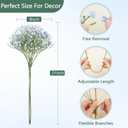Elyum Babys Breath Artificial Flowers, 12 Pcs Long Stem Baby Breath Flowers Artificial Bulk, Real Touch Blue Fake Babys Breath Gypsophila for Wedding Bouquet Floral Arrangement Home Decor