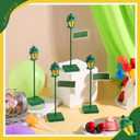 Colingmill 6 Pcs Street Sign Lamp Post Centerpiece Wooden Lamp Post with Street Party Sign Sticker for Toy Decor Friend Birthday Party Supplies Decoration(8 Inch,Green)