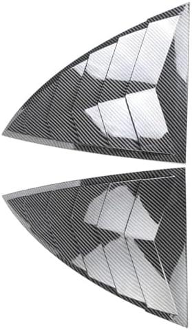 Wingka Car Rear Triangular Window, Carbon Fiber Look Window Louvers Cover, Compatible for Model Y 2021-2024(Carbon Fiber Look)