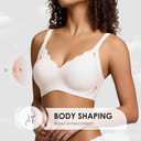 Seamless Wireless Bra for Women with Support - No Underwire Full Coverage Push Up Comfort Bras - Back Fat Smoothing No Wire Bralette for Womens(White,XXL)