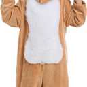 Cuteshower Kids Reindeer Pajama Animal Onesie Christmas Costume Children One Piece Outfit Halloween (5-7 Years, Brown)