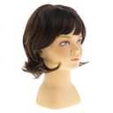 Short Wavy Brown Kids Wig Synthetic Girls Bob Wig with Bangs Child Cosplay Costume Party