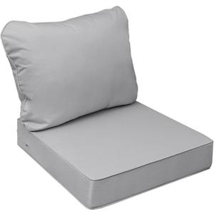 AAAAAcessories Outdoor Seat Cushions for Chairs, Fade-Resistant, Waterproof Patio Furniture Replacement Cushions, 24" x 24" x 5" + 24" x 19", 
Gray