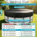 10Ft Pool Cover for Frame Above Ground Pools, Round Pool Covers for Inflatable Swimming Pool, Tear-Resistant PE Fabric, 60mph Wind-Resistant Cap Fit, Dust proof Waterproof UV Protection, Black