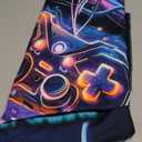 Galoker Blacklight Gaming Tapestry Cool Neon Game Controller Tapestry UV Reactive Gamer Player Wall Tapestries Funny Art Gaming Poster Tapestries Wall Hanging for Home Decor (59.1"L x 51.2"W)