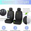 4PCS Cooling Car Seat Covers,Breathable Front Seat Covers with Mesh Construction and Foam Padding,Car Seat Protector to Reduce Back Sweating,Universal Car Interior for Car SUV (Black)