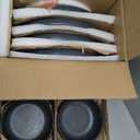 AmorArc Ceramic Dinnerware Sets, Wavy Rim Stoneware Plates and Bowls Sets,Dishwasher & Microwave & Oven Safe Dishes set, Service for 4 (12pc)-Charcoal Matte