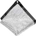 CIWINICI 70% Reflective Aluminum Foil Sun Shade Cloth,Mesh Canopy Cover with Grommets,Durable Shade Fabric for Patio Porch,Garden,Greenhouse,Pergola 10ft X 16ft