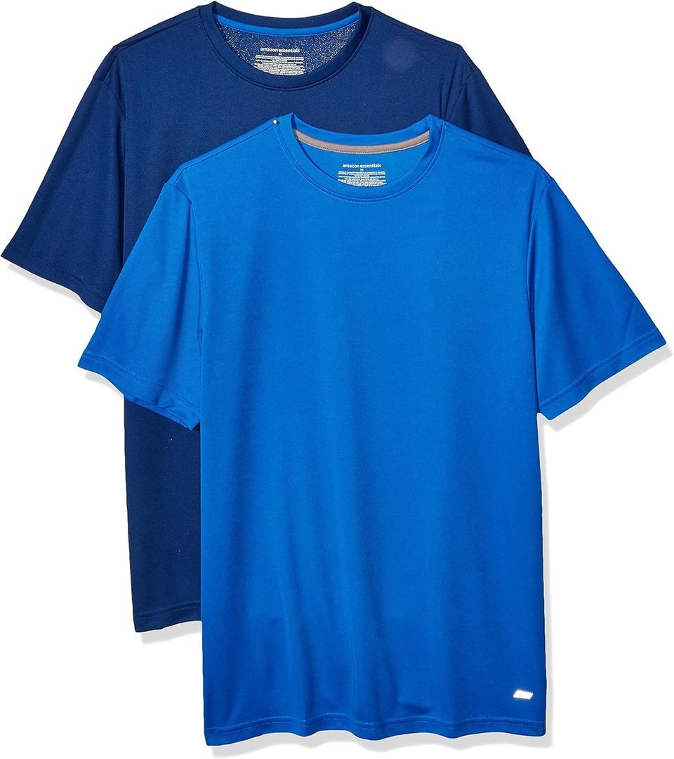 Amazon Essentials Men's Moisture Wicking Breathable Active Performance Tech Gym T-Shirts, Pack of 2, 
3X-Large Big