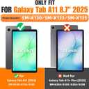 SEYMAC stock Case for Samsung Galaxy Tab A11 8.7'', Full-Body Drop Protection Case with Screen Protector Pencil Holder [360 Rotating Hand Strap] &Stand, Black