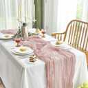 IVAPUPU 2 Pcs Cheesecloth Table Runner - 10ft Dusty Pink Boho Rustic Gauze Cheese Cloth Table Runner for Baby Shower Decorations Wedding Party Spring Garden Farmhouse Mothers Day Decor