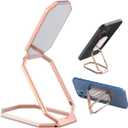 Phone Ring Holder Finger Kickstand Foldable Cell Phone Stand 360Rotation Metal Ring Grip Holder for Magnetic Car Mount Compatible with iPhone iPad Most Smartphone Silver (Octagon gold, Octagon RoseGold)