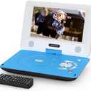11.5" Portable DVD Player for Kids and Car, 9.5" Swivel HD Screen with 4-6 Hours Built-in Battery, Support Sync Screen to TV, Support SD Card/USB/Multiple Disc Formats (Blue)