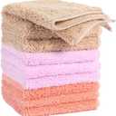 Thicker Microfiber Cleaning Cloth,9Pack-10 x10 Ultra Soft Absorbent Quick Drying Lint Free Rags&Towels,Scratch Free Reusable Washable Dish Cloths Set for Kitchen,Windows,Home(3tan,3lavender,3coral)