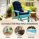 Outdoor Adirondack Chair Cushions Set of 2, Non-Slip Waterproof High Back Tufted Patio Seat Pads for Porch Rocking Chair 44"x19.6"x4.7", Navy Blue