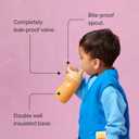 Tommee Tippee Insulated 9oz Sporty Spout Toddler Water Bottle, No Spill, Sippy Cups for Toddlers 1-3, Two-Piece Valve Helps Stop Spills, Light Blue & Orange, BPA Free, Pack of 2