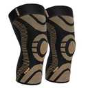 JIUFENTIAN 2 Pack Copper Knee Brace Compression Sleeve for Women & Men - Pain Relief for Arthritis, Meniscus Tear, ACL, Running, Workout & Sports(Medium)
