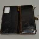 Defencase Compatible with Moto G 5G 2024 Case, RFID Blocking Wallet Case for Motorola Moto G 5G 2024 Fashion PU Leather Flip Strap Zipper Card Holder Phone Case for Women, Coffee