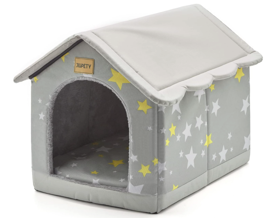 Dog House Indoor, 2XL Size Indoor Dog House for Large Dog, Warm Cave Sleeping Nest Bed for Cats and Dogs, Gray