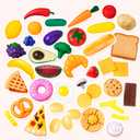 JOYIN 50 Piece Set of Kitchen Toys, Dinnerware, Dummy Fruits, Vegetables, Plastic Accessories for Children Educational Learning Toy, Role Play Gift, Easter Basket Stuffers