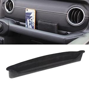 Savadicar JL GrabTray Passenger Storage Tray Organizer Grab Handle Accessory Box for 2018-2023 Jeep Wrangler JL JLU & Gladiator JT, Add Microfibers, Interior Accessories, Black
